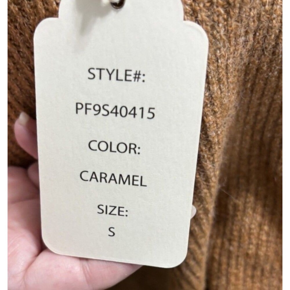 Pink Rose Womans Sweater Cardigan Shrug Size S Caramel Brown NEW TAGS - Picture 4 of 6